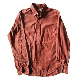 J. Crew Mens Button Down Shirt Long Sleeve Red Blue Gingham Eclectic GrandpaL